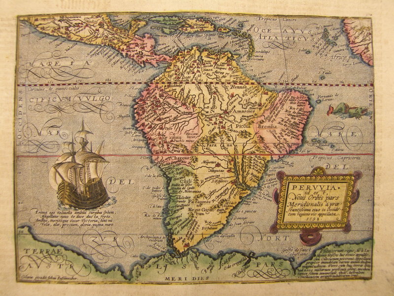 SOUTH & MIDDLE AMERICA NEW WORLD MAP QUAD 1600 #B816