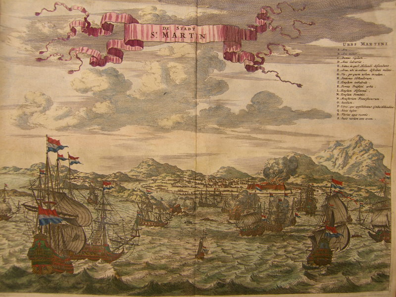 SAINT-MARTIN ANTILLES COPPER VIEW MONTANUS 1671 #B831