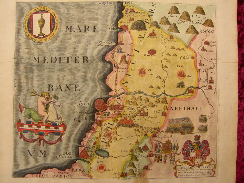 HOLY LAND PALESTINE ISRAEL COL. MAP FULLER 1650 #B862