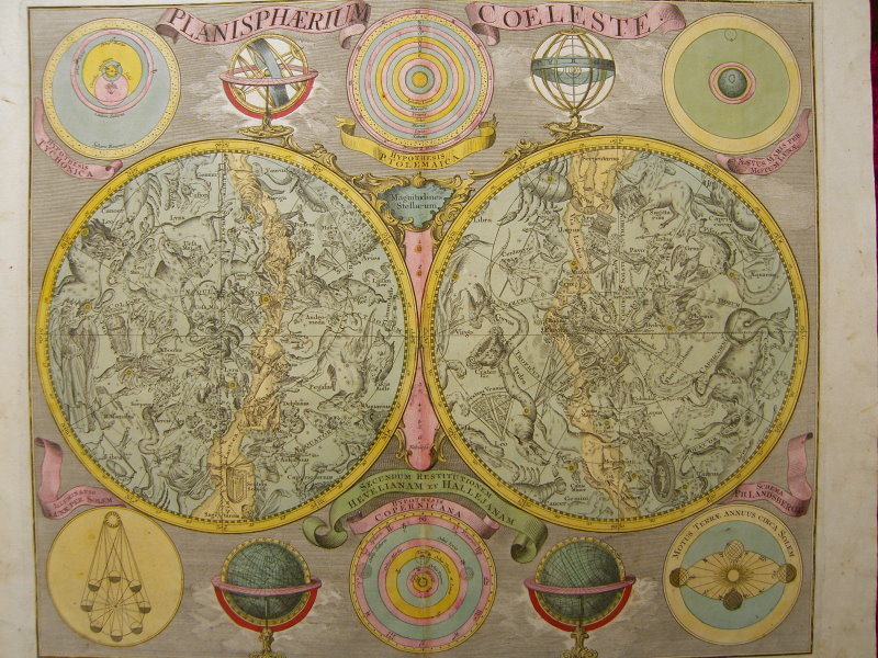 CONSTELLATIONS SKY COL. CELESTIAL MAP LOTTER 1775 #B884