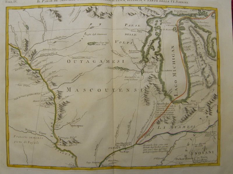 LAKE MICHIGAN WISCONSIN ILLINOIS MAP ZATTA 1778  #C130