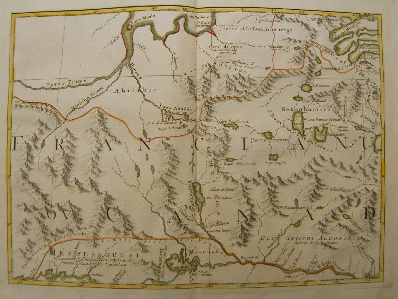 NEW FRANCE CANADA NORTH AMERICA MAP ZATTA 1778  #C130