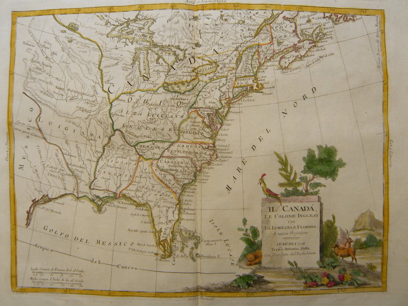 EAST COAST USA CANADA VIRGINIA FLORIDA ZATTA 1778 #C130